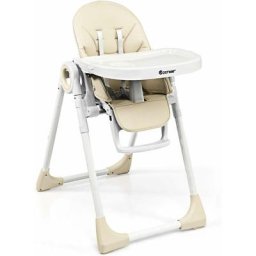 Chaise Haute Bébé Evolutive Pliable 2 en 1 en pp Hauteur et Angle Réglables avec Assiette,Plateau