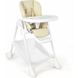 Chaise Haute pour Bébés avec Assis Réglables de 105° à 165° de la Naissance à 3 ans Beige - Costway