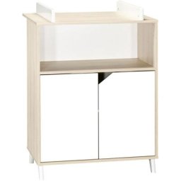 Commode Scandi naturel 2 portes 1 niche avec dispositif à langer babyprice - color