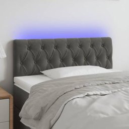 Tête de lit à led Armoire de tête de lit Gris foncé 90x7x78/88 cm Velours 20408 - Gris