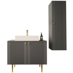 Ensemble de salle de bain Merced B116, Gris - Gris