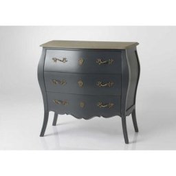 Commode 3 tiroirs Murano céleste - Noir - Amadeus