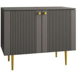 Armoire de lavabo indépendante Merced B114, Gris, Mis, 74x90x46cm, Stratifié, mdf - Gris