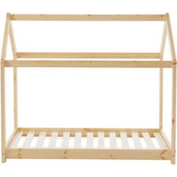 Lit enfant cabane tiny pin naturel 70x140 sommier inclus - Bois