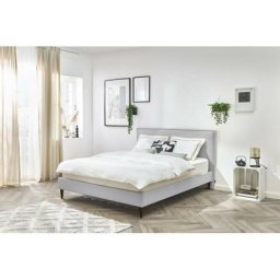 Lit Bobochic Lit 160x200 cm sary avec lattes massives pieds bois wengé 160x200 Gris - Gris
