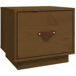 Table de chevet Marron miel 40x34x35 cm Bois de pin solide Vidaxl marron miel