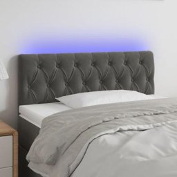 Tête de lit à led Armoire de tête de lit Gris foncé 100x7x78/88 cm Velours 32668 - Gris