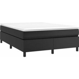 Vidaxl - Sommier à ressorts de lit Noir 140x190 cm Similicuir Black