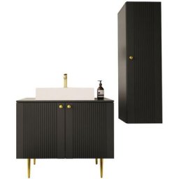 Ensemble de salle de bain Merced B116, Noir - Noir