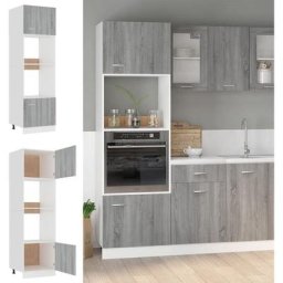 Armoire de cuisine à micro-ondes - Meuble de rangement Style Contemporain Sonoma gris 60x57x207 cm