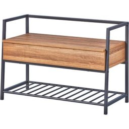 Sent Armoire à chaussures avec 1 tablette de rangement et 1 compartiment divisé, anthracite et