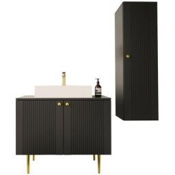 Ensemble de salle de bain Merced B116, Noir - Noir