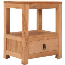 Table de chevet 40 x 30 x 50 cm Bois de teck solide Vidaxl Brun