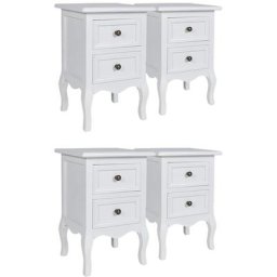 Tables de chevet 4 pcs avec 2 tiroirs mdf Blanc Vidaxl n/a
