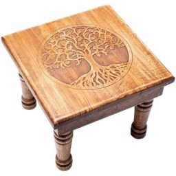 Mini Table d'appoint en bois Arbre de vie