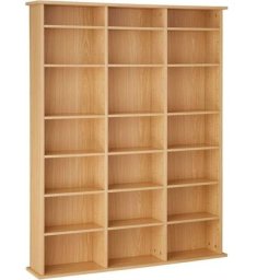 Armoire étagère bibliothèque rangement cd / dvd meuble de rangement 136,5 cm marron - Marron