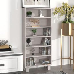 Tagère de Rangement pour cd/dvd Bibliothèque - pour Bureau Salon Chambre Cuisine Blanc 45x18x100 cm