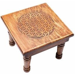 Mini Table d'appoint en bois Fleur de vie