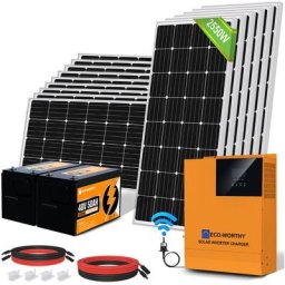 Eco-worthy - Kit de panneau solaire 48V 2500W avec onduleur-contrôleur tout-en-un solaire a onde