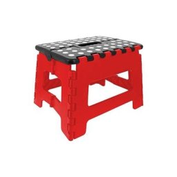 Marche Pied Pliant - Résiste jusqu'à 150kg de charge - Pliable - Rouge - Venteo
