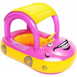 Piscine gonflable pour bébé à auvent, bateau flottant en forme de voiture pour bébé avec siège de