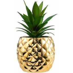 Ananas en pot doré - Plantes artificielles en pot - Décoration de table - Pour la maison, le bureau