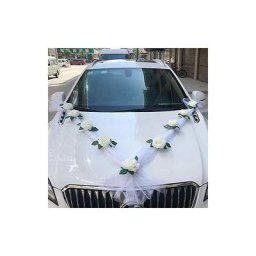 Décoration de Voiture de Mariage - Ruban de Décoration de Mariage en Organza Romantique Luxe avec 9