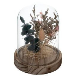 Cloche en Verre de Fleurs Séchées 17 cm - Rose Blanc - SILUMEN - Rose Blanc