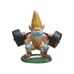 Statue de nain de jardin – Atlas le nain d'haltérophilie athlétique – Nains de jardin d'extérieur –