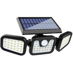 Lampe de jardin à fente rotative solaire à 3 têtes capteur de mouvement mural veilleuse étanche 74