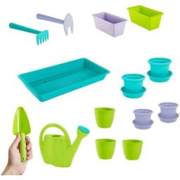 Gardenico - Kit Jardinage, Kit Outils Jardinage Enfant, 24 pièces Kit de Jardinage, Pots de Fleurs