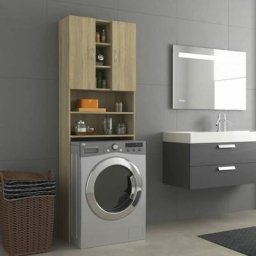 Maisonchic - Meuble machine à laver | Meuble pour wc Chêne sonoma 64x25,5x190 cm 55666