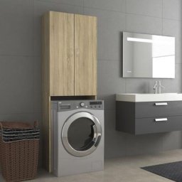 Maisonchic - Meuble machine à laver | Meuble pour wc Chêne sonoma 64x25,5x190 cm 18414