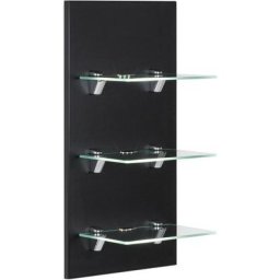 Étagère murale à Led SANTINI noir satiné avec 3 tablettes en verre - noir