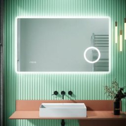 Sirhona - Miroir de salle de bains led Miroir salle de bain avec prise de courant Anti-buée avec