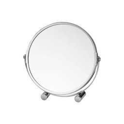 Miroir grossissant pivotant sur pied, miroir de courtoisie cosmétique en métal chromé portable avec