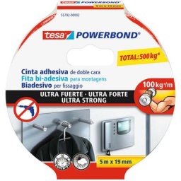 Ruban de montage extra fort 5m x 19mm 55792 Tesa