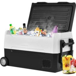 Glacière Électrique Portable 31,5 L - Réfrigérateur de Voiture Portable, Double Zone, 12/24V DC