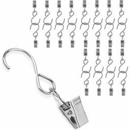 Métal Traîner Clips Crochet, Pince Cintre pour Rideau, Partie Guirlande Lumineuse, Extérieur