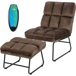 Fauteuil de Massage Électrique Télécommandé avec Repose-Pied et 5 Modes de Massage en 4 Points sur