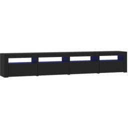 Vidaxl - Meuble tv avec lumières led Noir 240x35x40 cm Noir