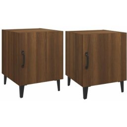 Lot de 2 Tables de Chevet, Tables de nuit, pour Chambre Salon Couloir, Chêne marron Bois