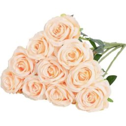 12 pcs Roses Fleurs Artificielles de Soie Faux Bouquet Arrangements Décoration Floraux Rose Fleurs