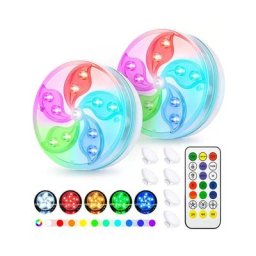 Lumières led submersibles étanches, lumières led avec aimant à ventouse et télécommande rf,