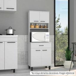 Tuhome - Buffet de cuisine Z60, avec porte micro-ondes et meuble de rangement, 160 cm h x 68 cm l x