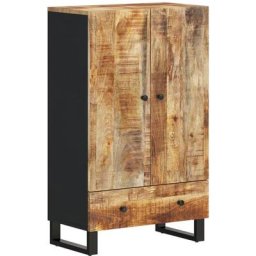 Buffet haut avec tiroir 60x33x100cm bois massif manguier et fer Vidaxl Brun