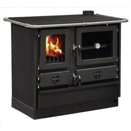 Cuisinière à bois magnum en fonte Sortie côté droit - Noir - Noir