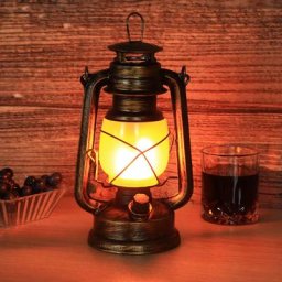 Lampe à huile lanterne électrique vintage avec accent rustique à l'ancienne avec ampoule led Edison