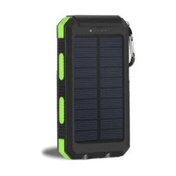 Banque d'alimentation solaire 20000 mAh, banque d'alimentation étanche portable avec double phares
