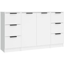 Buffets 3 pcs Blanc Bois d'ingénierie Vidaxl White